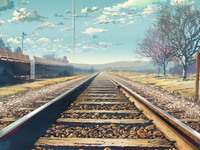 Фон железной дороги в стиле аниме